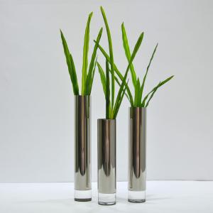 China Custom Various Specifications Stainless Steel Metal Round Cylindrical Home Decor Floor Vases supplier