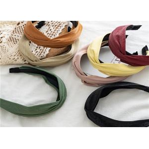 GLH008 Vintage solid color leather pu headbands cross hair hoop pressure hair out online celebrity headwear