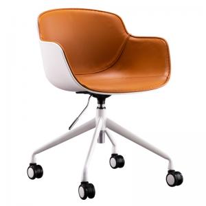 Office Visitor Chair with Adjustable Height Vertical Lift and Technical Leather Material