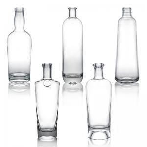 Super Flint Glass 700ml 750ml Rum Vodka Whisky Tequila Gin Glass Bottle with Lid