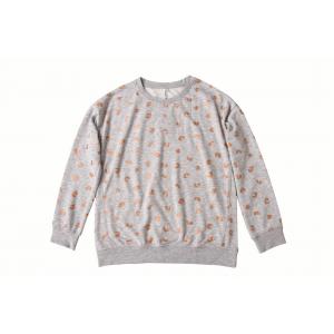 Rose Gold Foil Print Round Neck Quilted Pullover Sweater For Women