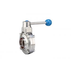 SMS Stainless Steel Sanitary Valves Weld To Thread Sanitary Butterfly Valves With Pull Handle