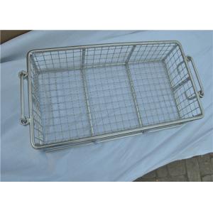 Stainless Steel Metal Wire Basket With Handle For Put Storage