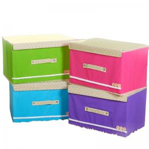 Portable 420D 600D Non Woven Closet Underwear Storage Box With Lid