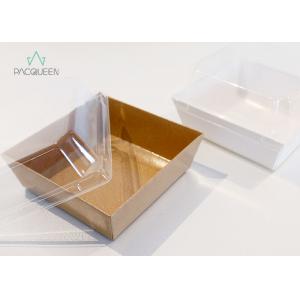 China Salad Boxes Takeaway Food Containers PE lining with Plastic Clear Lids wholesale