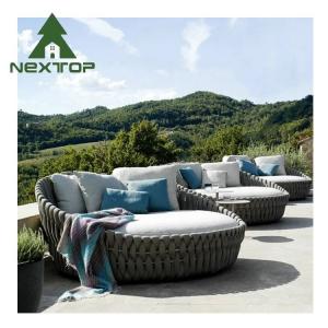 China Bedroom Garden Line Daybed Lounger Bed Outdoor Furniture Rattan Bed supplier