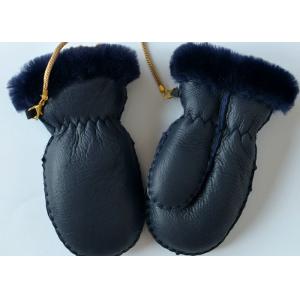 China Classic Children's Shearling Sheepskin Mittens , Genuine Lamb Sueded Gloves for Baby supplier
