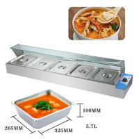China 270*330*100mm Pan Size 220V Glass Cover Bain Marie with 3/4/5/6 Plates Professional on sale