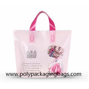 China 100 Microns Plastic Shopping Bags With Soft Loop Handles wholesale