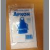 China DISPOSABLE plastic pe apron in white or blue color, single packing or colord box packing wholesale