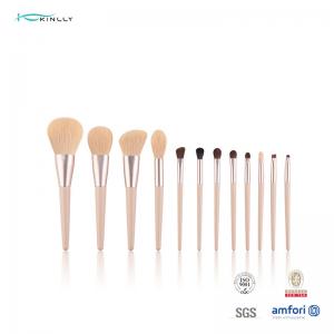 Real Wooden Perfection Makeup Brushes 12pcs Premium Synthetic Foundation