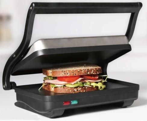 2 Slices Home Panini Grill With Die Cast Aluminum Arms CETL Certificate