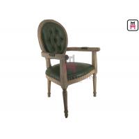 China Vintage Round Back Wood Restaurant Arm Chairs Luxury Classical Chair With Button Decoration on sale
