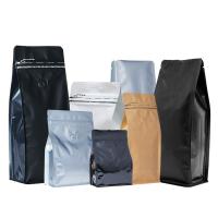China FDA Flat Bottom Coffee Bag 1000g 500g Coffee Bean Packaging With Zipper on sale