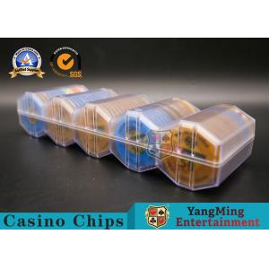 China Poker Club Custom Diamond Frosted Chip Case 100 Pieces Of 45mm Combination Chip Holder With Lid Entertainment Board supplier