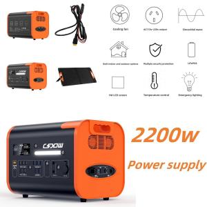 Portable Power Station 600W 1500W 2000W 2200W Lithium Battery Rechargeable Solar Generator for Outdoor Camping and Home Emergency