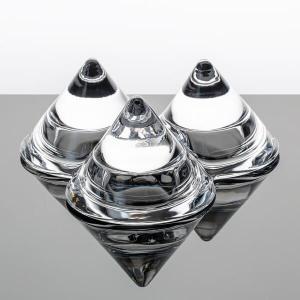 Triangular Cone Unusual Tea Light Holders Triple Glass Decorative Tea Light Holders