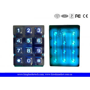 China Illuminated Indoor Access Control Zinc Alloy Metal Keypad With 12 Keys supplier