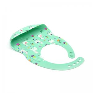 Customisable Patterns BSCI SGS Baby Silicone Bib With Pocket