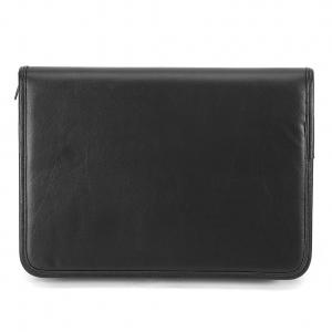 China Multi Functional Custom Zippered Padfolio , Leather Business Portfolio Debossed Logo wholesale