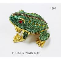 China New design reinstone enamel Jiraffe frog pewter jewelry box metal pewter frog pewter jewelry box on sale