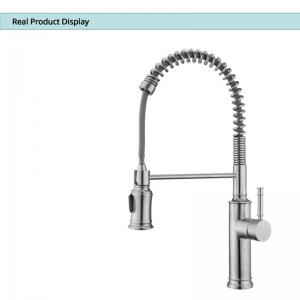 Retractable Single Kitchen Mixer Tap IPX5 Brushed Nickel Kitchen Tap Pull Out
