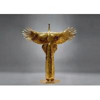 China Fiberglass Customized Figure Abstract Decorative Metal Wing Angel Sculpture on sale