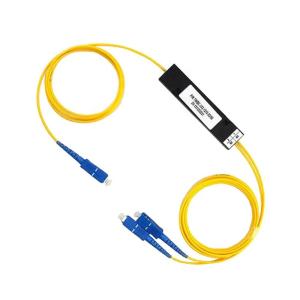 China スチールチューブ ミニ光ファイバースプリッタ 1X2 Fbt カップラー Sc APC デュアルウィンドウ 5050比 supplier