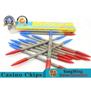 China Plastic And Bamboo Baccarat Gambling Systems , Casino Official Double Color Sides Dew Ball Point Pen supplier
