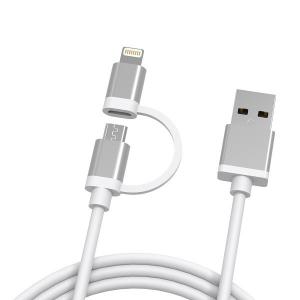 China 2 In 1 2m 6ft USB A To Micro Lightning C48 USB Multi Charging Cable supplier