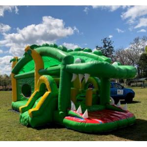 China Crocodile Inflatable Bounce House Combo Double Stitching For Family Center supplier