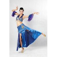 China Royal Blue Metallic Belly Dance Performance Wear Bras & Skirt Belly Dance Clothes on sale