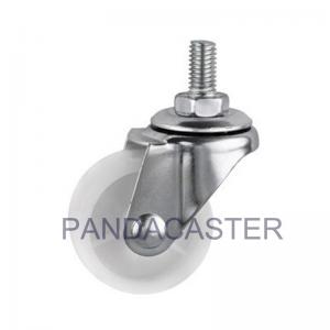 2 Inch PP White Caster Wheels Threaded Rod Swivel Furniture Casters