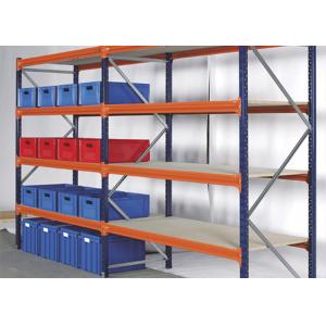 China Multi - Tier Long Span Racking System Steel Storage Shelves Orange Coating supplier