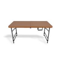China Brown Plastic Folding Tables , Adjustable 4 Foot Folding Table 100% Virgin HDPE on sale