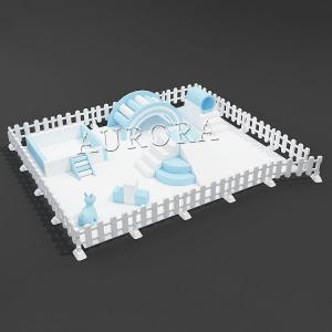 Soft Play White Fence Ball Pit Soft Play Equipment White Soft Play Set For Party Rental