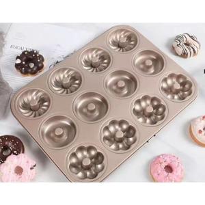 Customization Baking Molds Aluminium Bundt 12 Hole Cupcake Tray For Kitchen Baking
