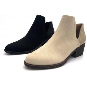 China Rubber Outsole Women Shoe Boots In Nude With Pull On Closure supplier