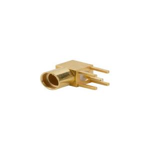 China 50Hz Jack MMCX Female Connector Right Angle Brass - Au Plating With PTFE Insulator supplier