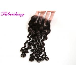 China Virgin Brazilian Curly Hair 4x4 Lace Closure Natural Color Full Cuticles supplier