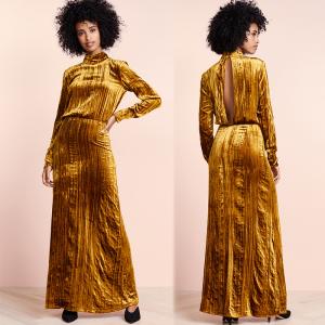 China Clothing Fashion Women Maxi Velvet Dress Casual wholesale