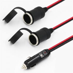 RoHS 24V 2468 18AWG  With 2 In 1 Car Cigarette Lighter Cable Male To Female Plug