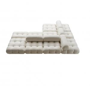 Teddy Hotel Lobby Furniture Fabric White Lamb Wool Sofa Modular Combination
