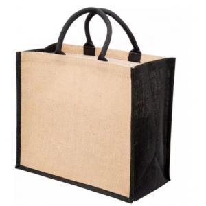Hessian Burlap Promotional Shopping Bags , Plain Jute Beach Tote Bag
