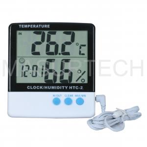 HTC-2 outdoor and indoor used humidity and temperature meter with probe and clock