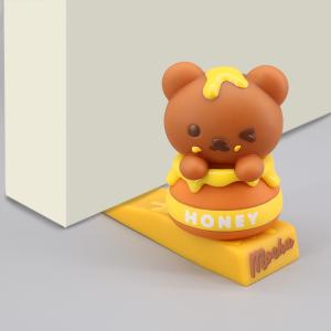 China Novelty Funny Door Draft Wedge Rubber Cute Bear Shaped Door Wedge Stopper supplier