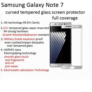 China for galaxy note 7 samsung galaxy note7 tempered glass screen protector Curved 3D full cover AGC Japan clear anti-scratch supplier
