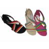 Rtail / Wholesale New Designs Top Quality Colorful PU Ladies Flat Sandals with 1