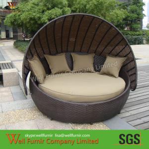 Round Outdoor rattan daybed With Washable Cushions, Modern Outdoor Furniture