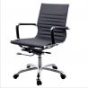 Ergonomic Black Leather Office Chair / Modern Swivel Computer Chair